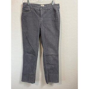 St. John's Bay Sz 12P Grey Corduroy Straight Leg Thin Wale Pants